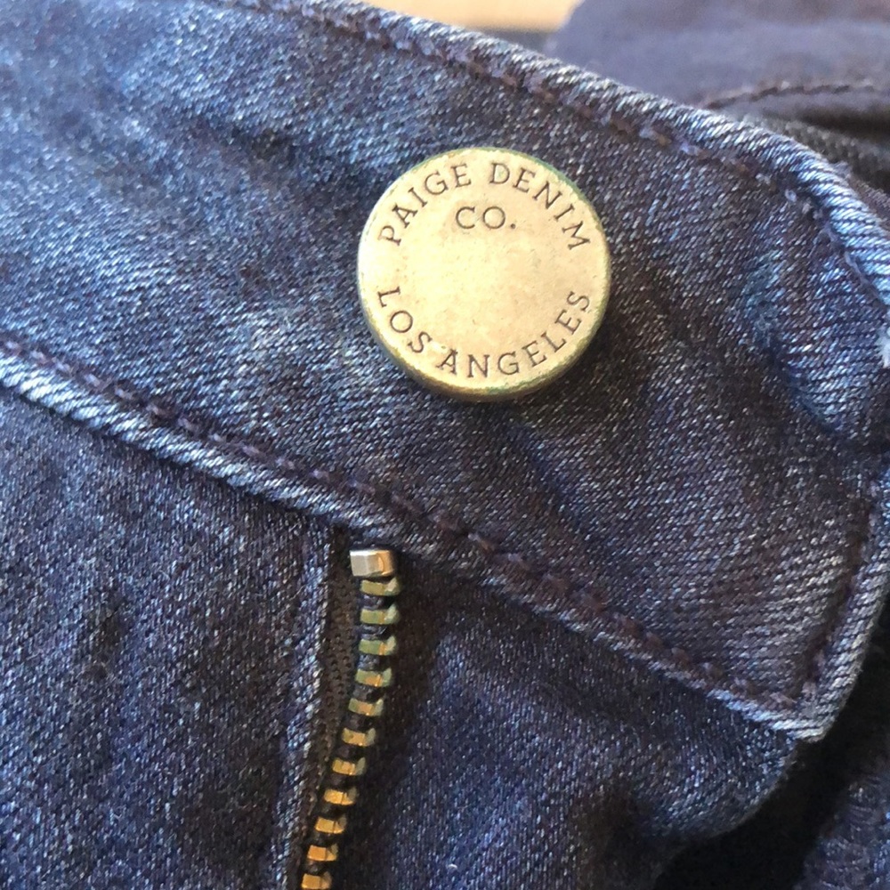🤩 PAIGE Midlake Skyline Straight leg 34” super soft ink blue stretchy jeans - Picture 10 of 16